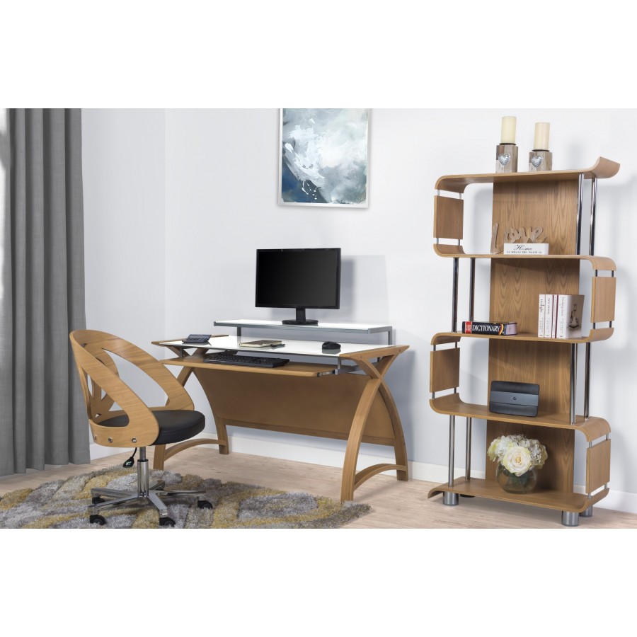 Curve Home Office Desk - Walnut, Oak or Grey Oak